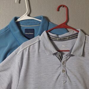 Tommy Bahama Mens Polo Shirt XL Lot of 2 Blue Golf Casual Resort Tencel